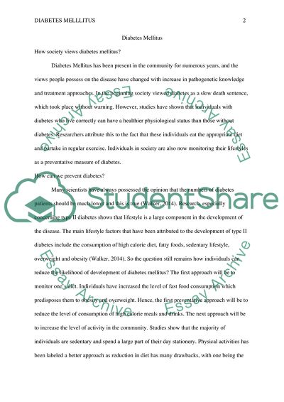 How Society Views Diabetes Mellitus
