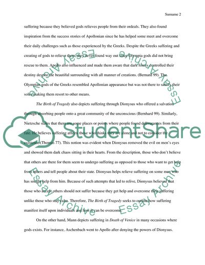 Death in Venice by Thomas Mann and The Birth of Tragedy by Friedrich Nietzsche