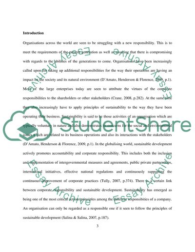 Corporate Responsibility and Sustainable Development