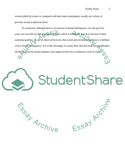 Female delinquency in sociology and criminology