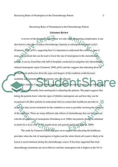 Neutropenia in the Chemotherapy Patient