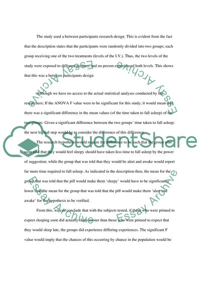 One-Way Experimental Designs