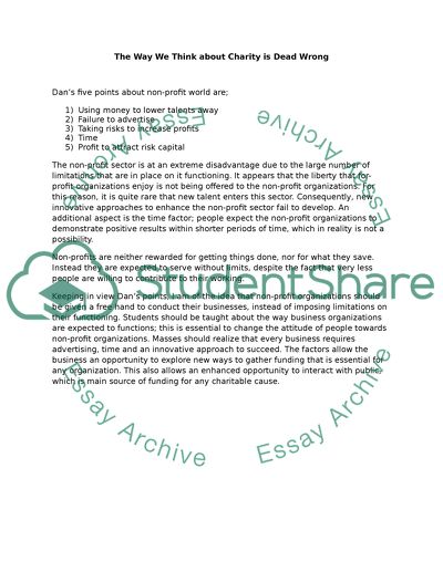 The Way We Think About Charity is Dead Wrong