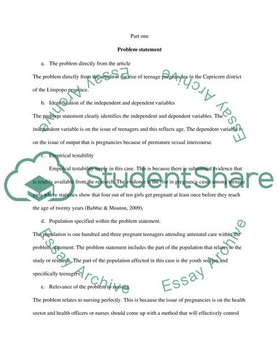 Nursing and Quantitative Critique Criteria