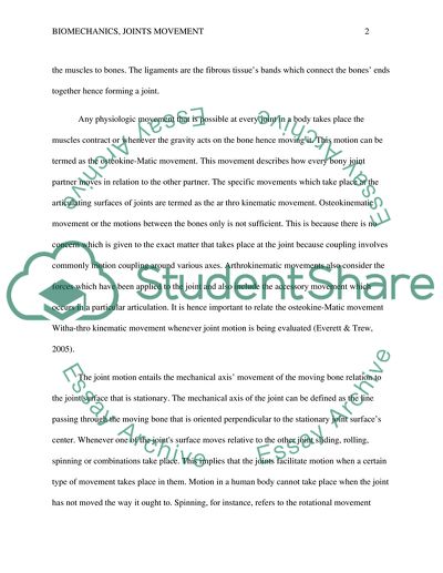 Biomechanics: Joints Movement