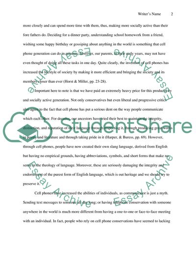 The Effect of Cell Phones on the Way people Interact with one Another