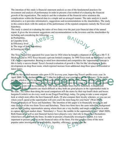 Managing finance of the two companies the Tesco and the Sainsbury