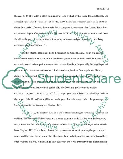 The Failure of Capitalism of the Twentieth Century