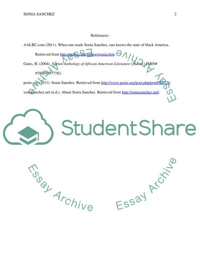 African American Poet Sonia Sanchez