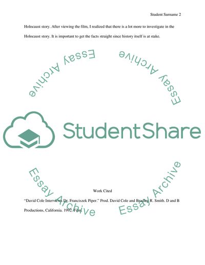 David Cole Interviews Dr. Franciszek Piper