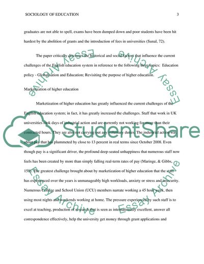 The Marketisation of Higher Education