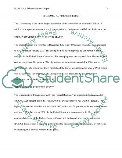 economic advisement paper economic advisement paper