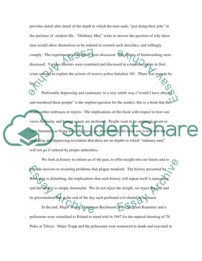 Synopsis of Ordinary Men Book by Christopher Browning