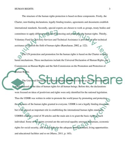 The UNs Legal and Institutional Framework for the Protection of Human Rights