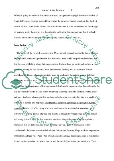 Summary of A Lesson Before Dying by Ernest J Gaines