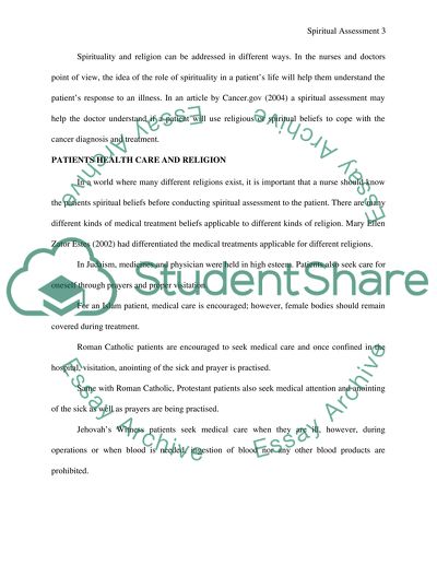 Spiritual Assessment