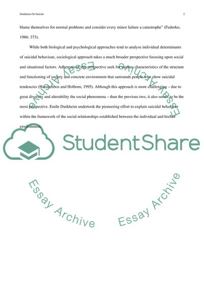 Sociology: Durkheim on Suicide