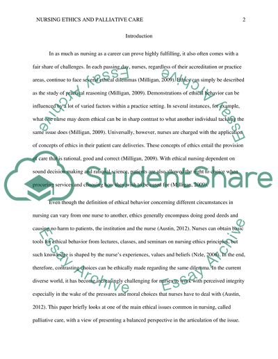 Nursing Ethics and Palliative Care