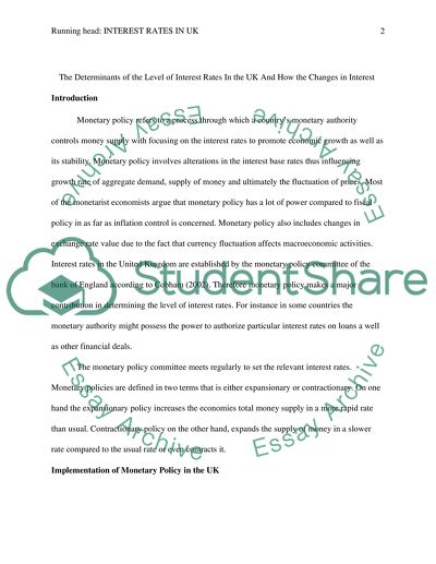 What Determines the Level of Interest Rate in the UK And How the Changes in Interest Rate Affect Economic Growth