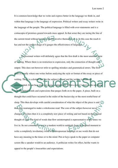 Language as a form of personal expression