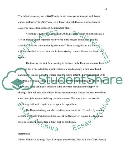 Product Positioning in the Duncan Industries