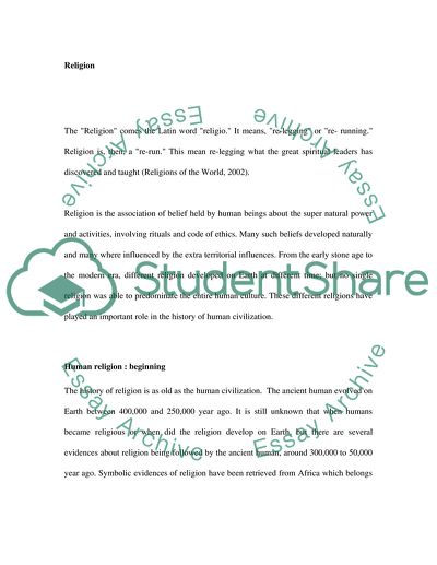 History of Religion on Planet Earth