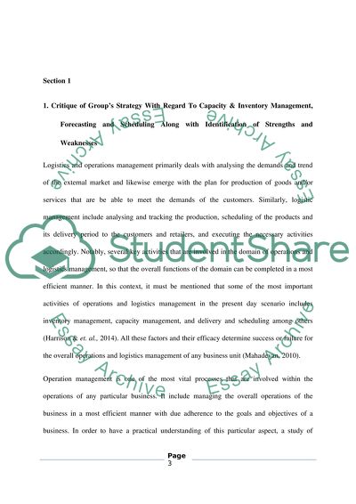 Logistics and operation managment