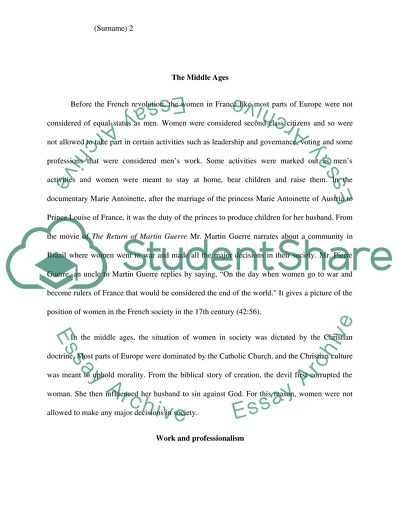 The change in womens position in society