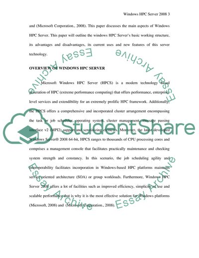 Main Aspects of Windows HPC Server
