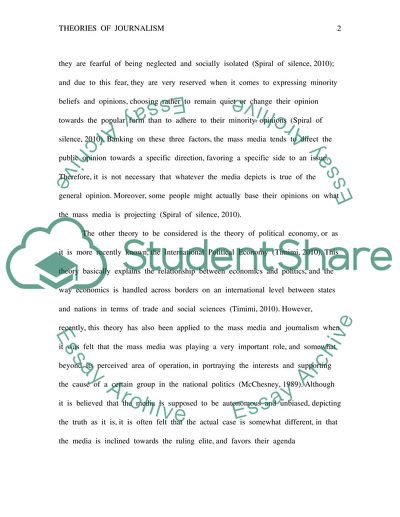 Theories and Models of Journalism