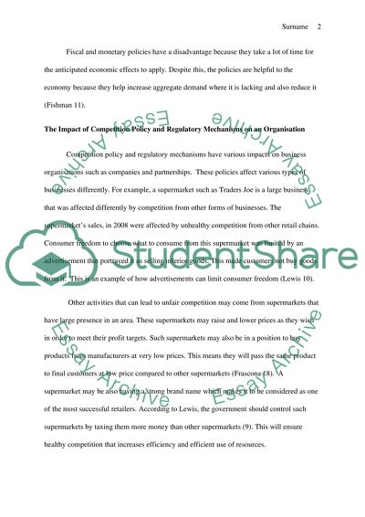 The Impact of Fiscal and Monetary Policy on an Organisation