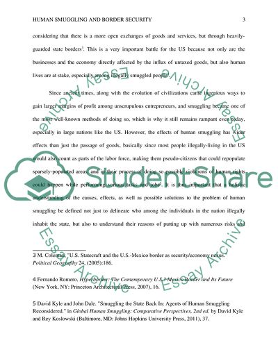 Human Smuggling and Border Security