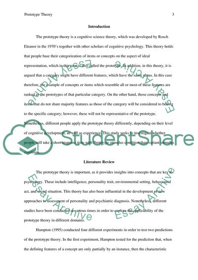 Cognitive Science Theory: Prototype Theory