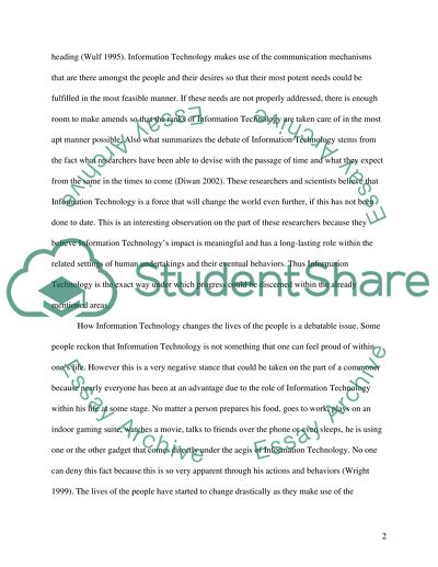 What is information technology How is it changing our working lives