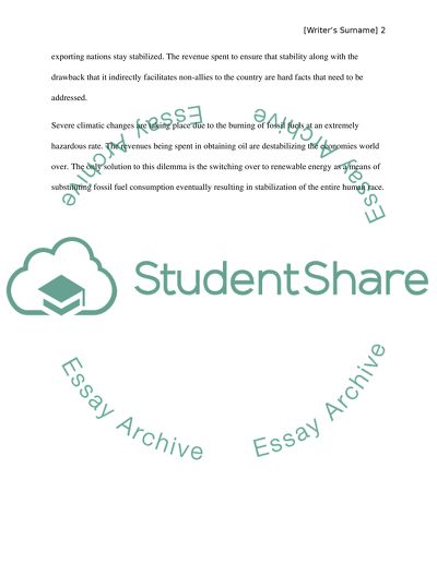 Oil Dependence is a Dangerous Habit by Rebecca Lefton, Daniel J. Weiss