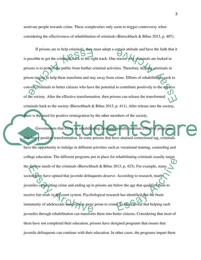 Is the Purpose of Prisons to Punish Criminals