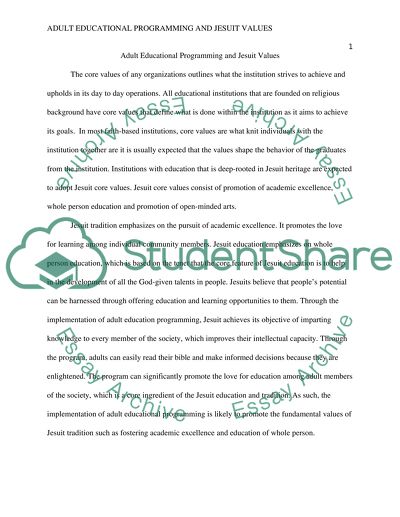 How does adult educational programming support Jesuit values today