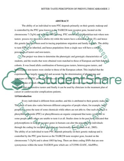 Biomolecular Techniques in the Taste Perception of Phenylthiocarbamide