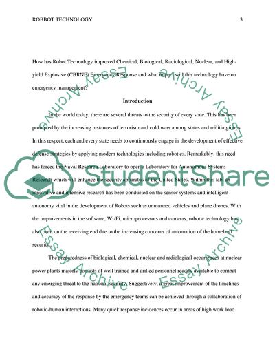 Robots Technology and Emergency Response