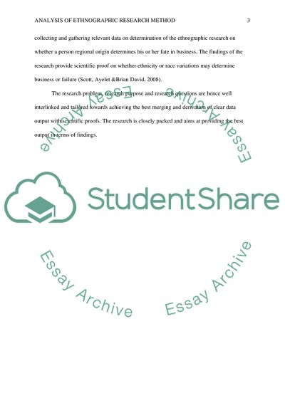 PhD Management: Analysis Of Ethnographic Research Method
