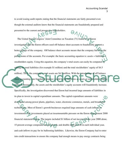 Accounting Fraud: Enron Accounting Scandal