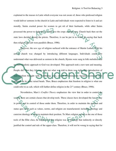 Religion as a Tool for Balancing