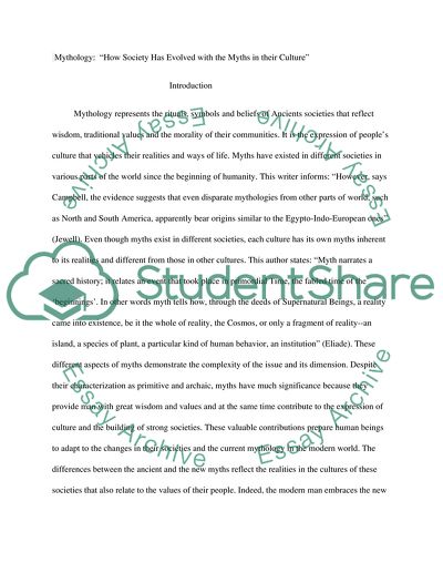 Mythology:How Society Has Evolved with the Myths in their Culture