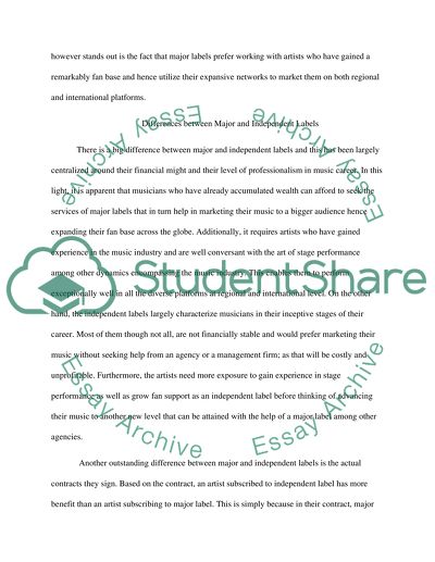 Differences between Major and Independent Labels