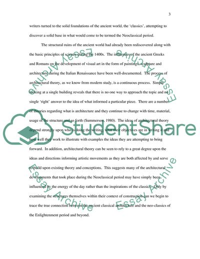 Neo-Classic Architecture and its Reliance on the Ancients