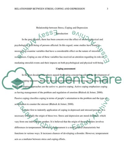 Relationship Between Stress, Coping, and Depression