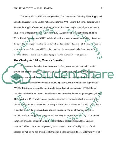 Drinking Water and Sanitation