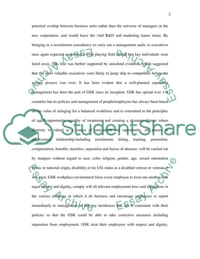 Separation Management in GlaxoSmithKline