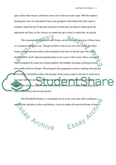 Film critiques on One Wonderful Sunday ( Kurosawa, 1947)