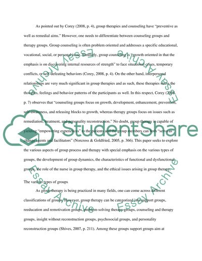 Advanced Nursing Skills Group Process and Therapy